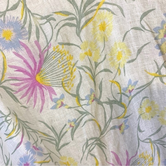 Joie Women's Floral Print Ruffle Sleeve Dress Casual‎ White Pink Yellow 2X - Picture 5 of 5